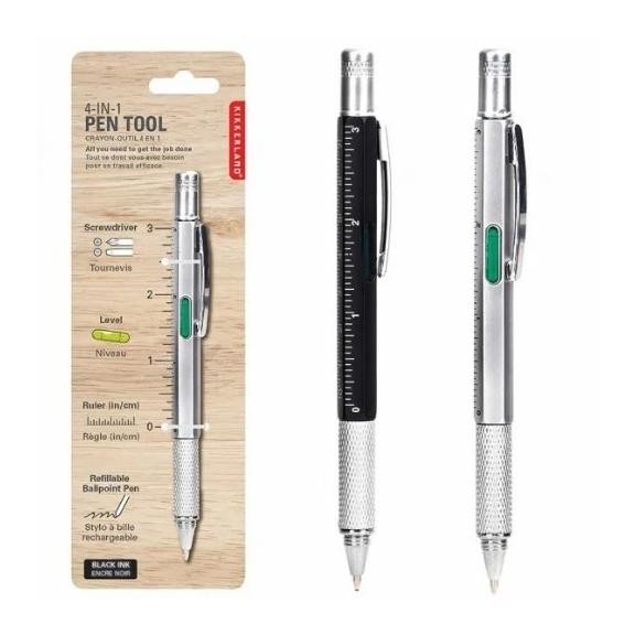 

KIKKERLAND 4 IN 1 PEN MULTI TOOL BLACK/SILVER