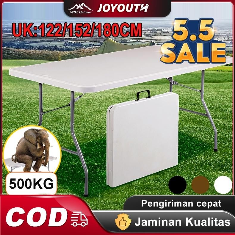 Joy Meja Lipat/Meja Lipat Plastik/Meja Lipat Outdoor/Meja Serbaguna/Besar Makan Meja