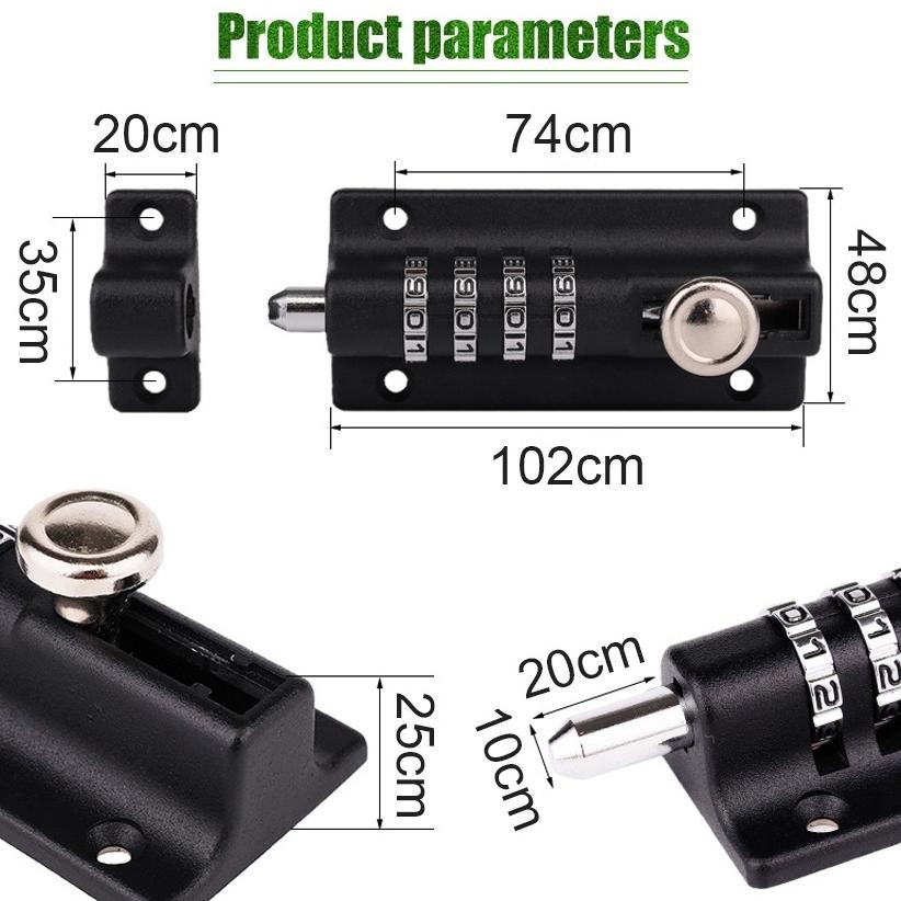 [original] kunci door bolt lock sliding dengan password 4 digit grendel slot pintu kunci kombinasi -