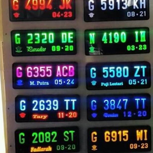 Plat Nomor motor akrilik lampu LED depan dan Belakang)