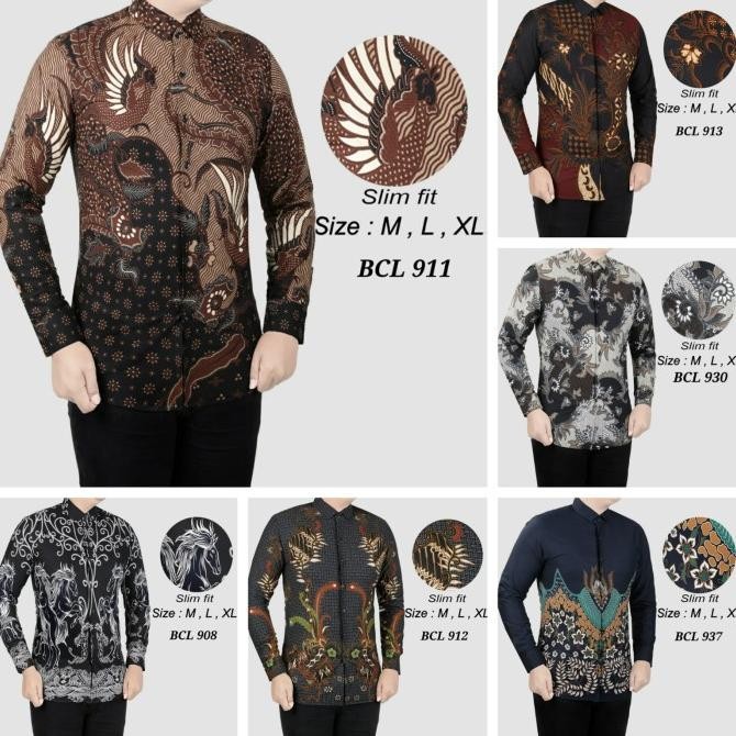 BATIK SOLO / BAJU KEMEJA BATIK PRIA / COLIN DION LENGAN PANJANG BCL TERMURAH