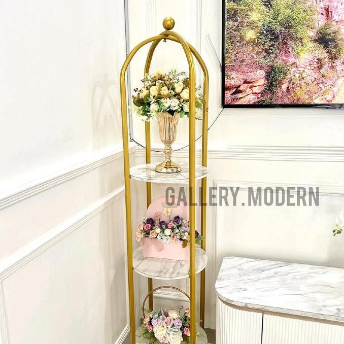 Rak Sangkar Burung Gold Sudut Ruang Tamu Hias Sudut Ruangan AME