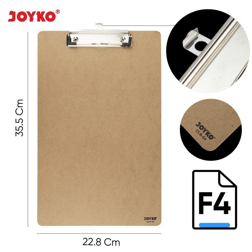 

Vd08 Clipboard Joyko Clb-64 Size F4 & A4 / Papan Jalan / Alas Tulis Ujian Kayu Joyko Clb-64 Berkualitas