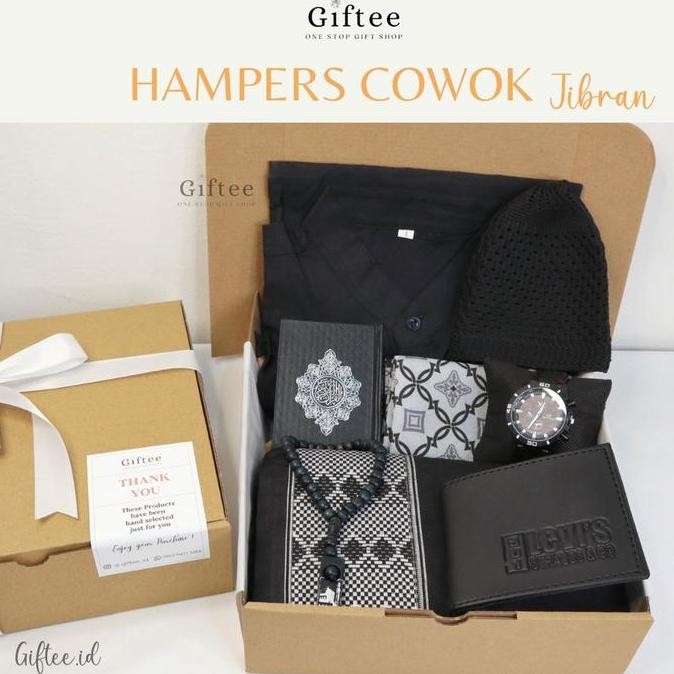 HAMPERS COWOK JIBRAN BAJU KOKO SAJADAH SARUNG ALQURAN JAM DOMPET ISLAM MUSLIM PRIA PREMIUM KADO HADI