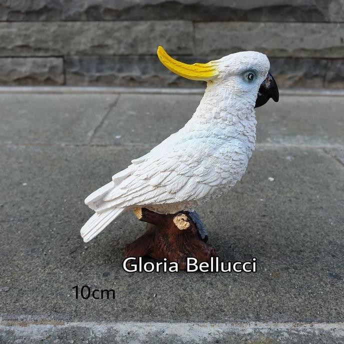 Produk Baru Patung Pajangan Burung Kakaktua Miniatur Kakatua Putih