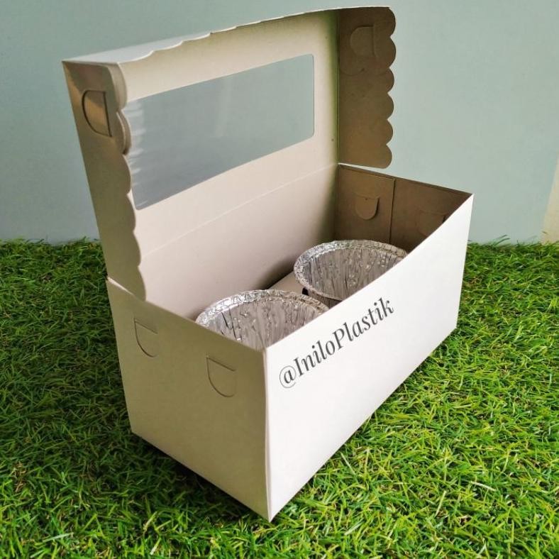 

Er-6 Oy58 @10Pcs Dus Cupcake Lubang 2 / Box Kemasan Kue Cupcake Muffin Lubang 2 Premium