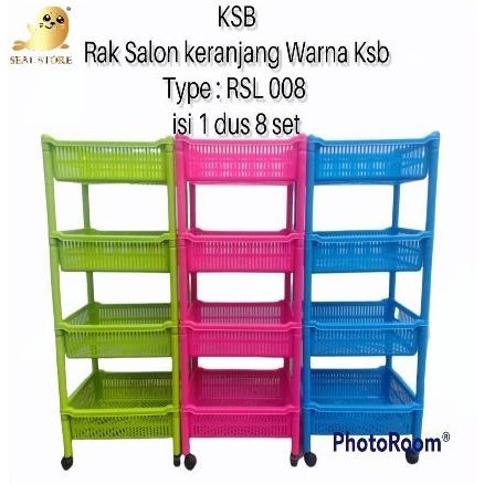 Rak Serbaguna / Rak Salon 4 Susun Plastik Keranjang Ksb Original