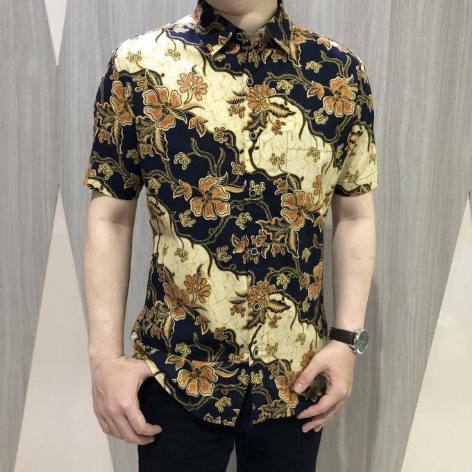 [GRIDLINE - S261 COLORFUL SPRING] KEMEJA BATIK PRIA SLIMFIT KATUN TERMURAH