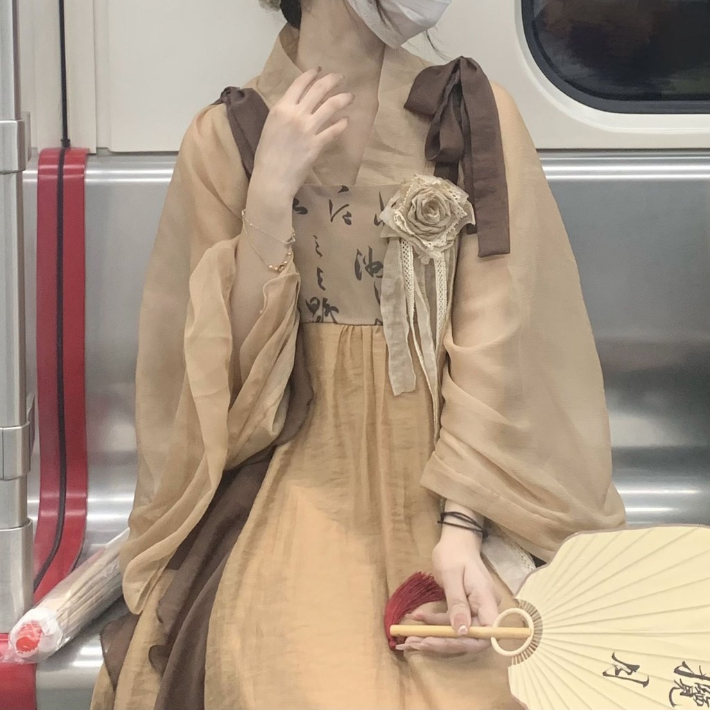 Gaun Chiffon Strap Gaya Cina Wanita yang Ditingkatkan Gaun Gaya Cina Baru