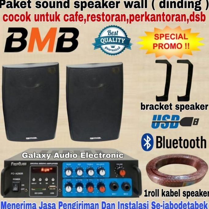 Promo Paket Speaker Wall Bmb 6Inch Isi 2Unit Utk Cafe,Restoran,Klinik Dsb