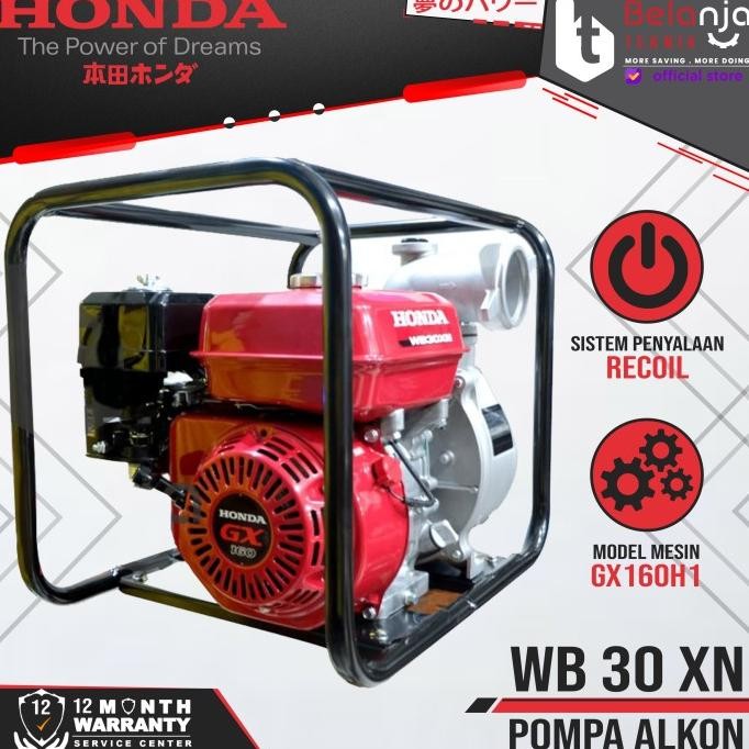 Murah Mesin Pompa Air - Alkon Honda Wb 30 Xn 3 Inchi - 7.5 Meter