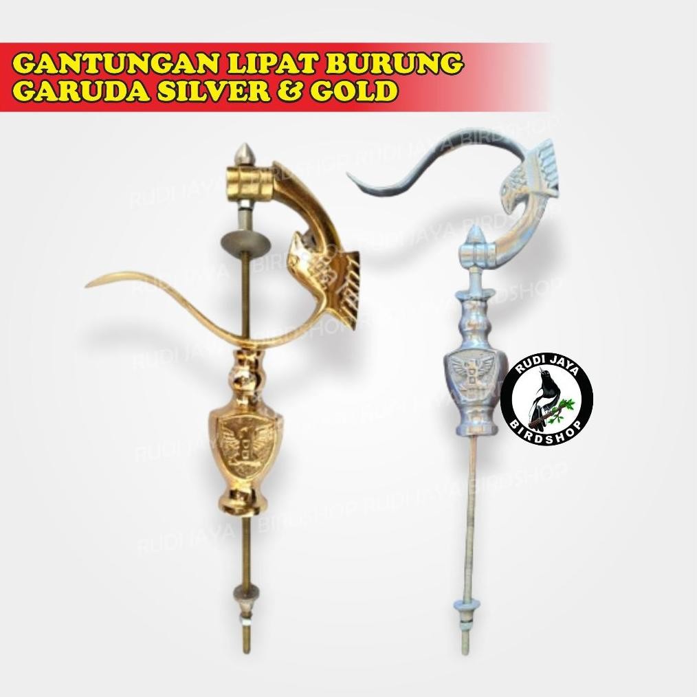 Lij-56 Fgk-24 Gantungan Lipat Burung Garuda Silver Gold Replika Raja Radja Lengkap Pion Rajawali Unt