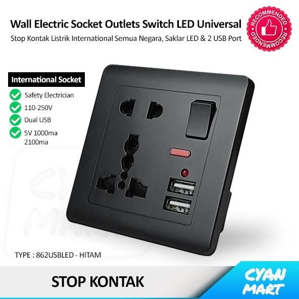 Terlaris Stop Kontak Colokan Listrik Dinding Tembok Inbow Global & Usb Port
