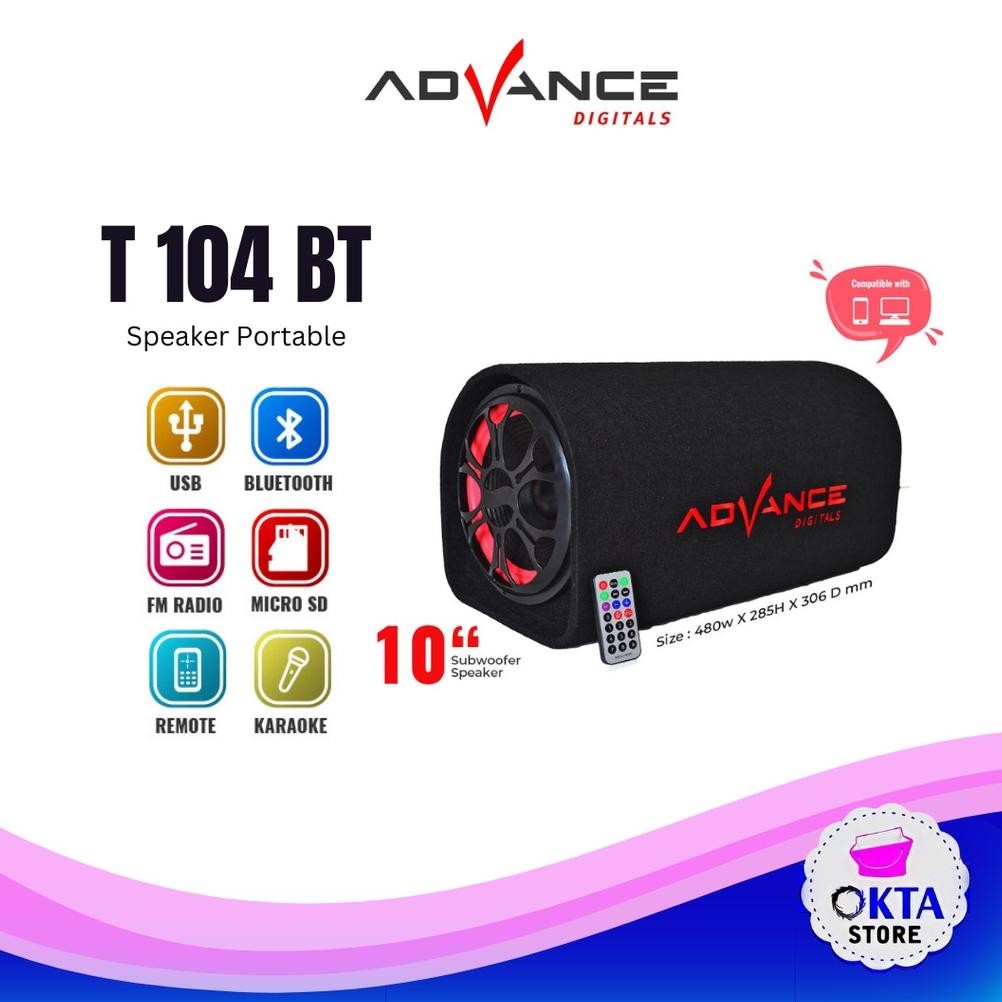 Advance Subwoofer Bass Speaker Bluetooth T104BT Remote 10"