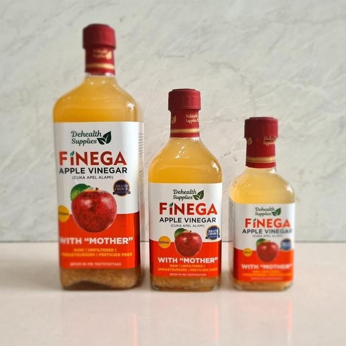 

STOK TERBATAS FINEGA CUKA APEL APPLE VINEGAR ACV WITH MOTHER (250ML KACA) VINEGA