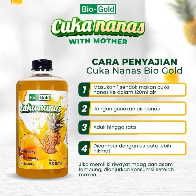 

STOK TERBATAS BIO GOLD CUKA NANAS 500 ML HEALTHY IMMUNITY BEAUTY VINEGAR BPOM