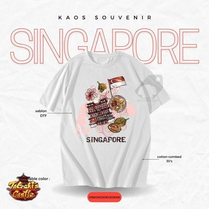 Kaos Murah Kaos Oleh Oleh Singapore Singapura  Baju Oleh-Oleh Singapore Singapura Kaos Souvenir Sing
