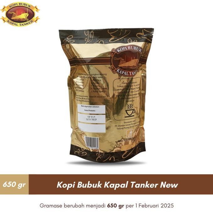 

Grosir Kopi Bubuk Kapal Tanker New - 780 Gr