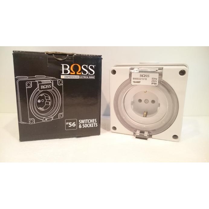 new BOSS, B56SO210/16, 2P 16A, IP56, Srop Kontak Industrial (2 pin 16 Amp) murah