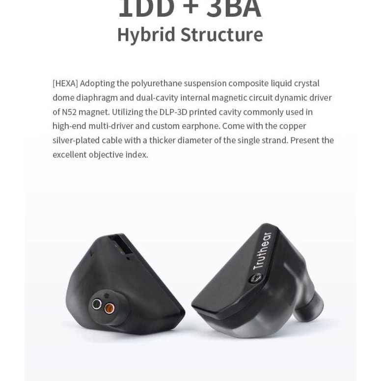 Promo Truthear Hexa 1Dd+3Ba Hybrid In-Ear Monitor Earphone