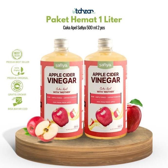 

STOK TERBATAS PAKET HEMAT 1 LITER - CUKA APEL SAFIYA 500 ML 2 PCS VINEGAR WITH MOTHER