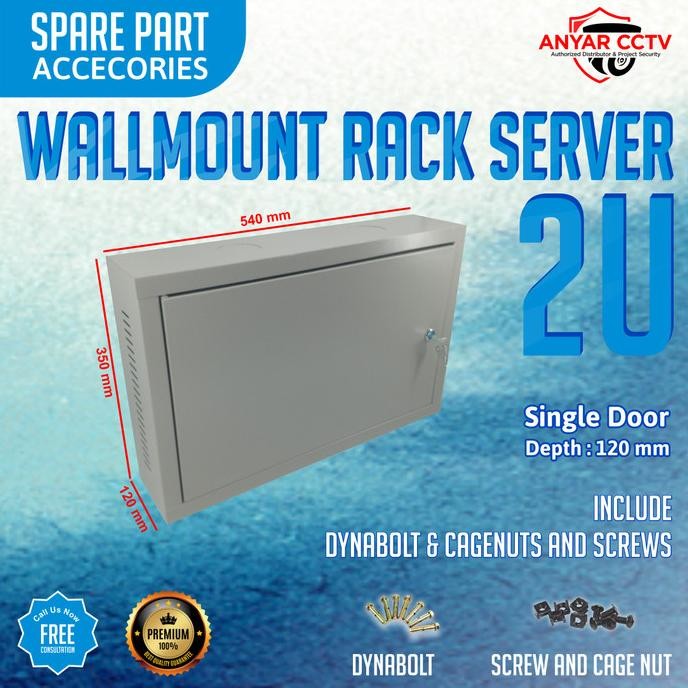 TERLARIS - Wallmount Rack Server 2U, Rak Server Single Door 2U