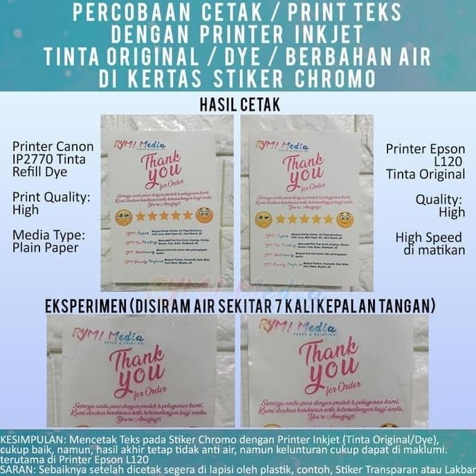 

ready PROMO 500 lembar Stiker Chromo A6 / Kertas Sticker A6 Glossy Mengkilap murah