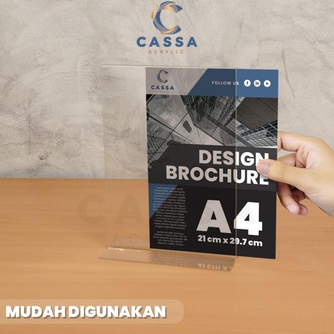 

tyS TEMPAT BROSUR / TENT HOLDER / TENT CARD AKRILIK DISPLAY 2 SISI A4