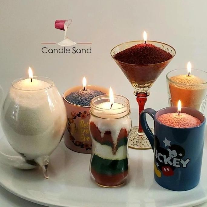 BAHAN LILIN PASIR WARNA KREATIVITAS LILIN PASIR 250 GRAM (FREE SUMBU) Biru Kuning Merah Hijau Candle