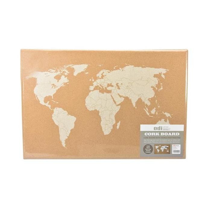 Sale Azko Cork Board Peta Dunia Pin Board Papan Display Soft Board Alat Presentasi Perlengkapan Kant