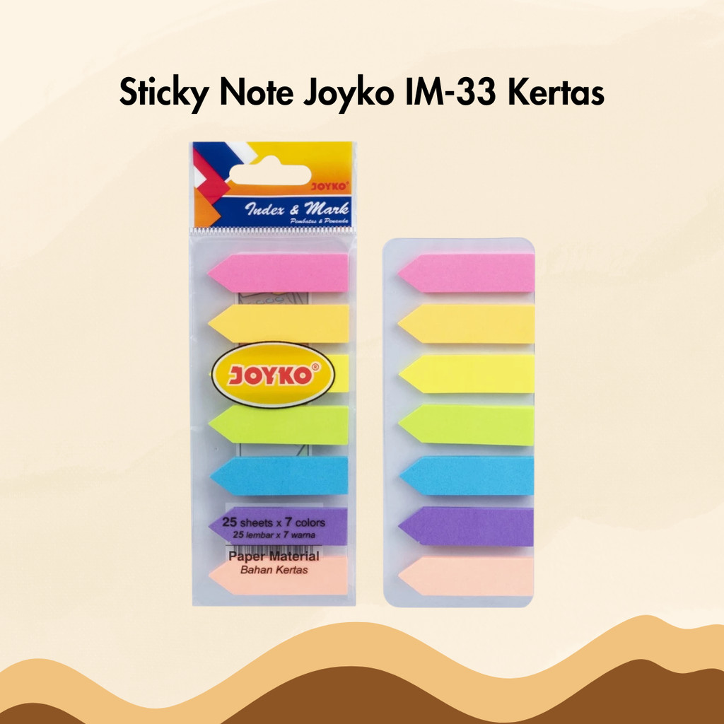 

Sticky Note Joyko IM-33 Kertas Index Mark Penanda Pembatas Buku Warna Memo Stick
