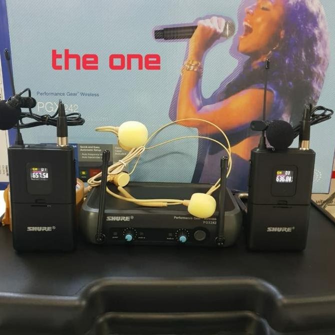 mic wireless shure pgx 242 2 clip on / 2clip on