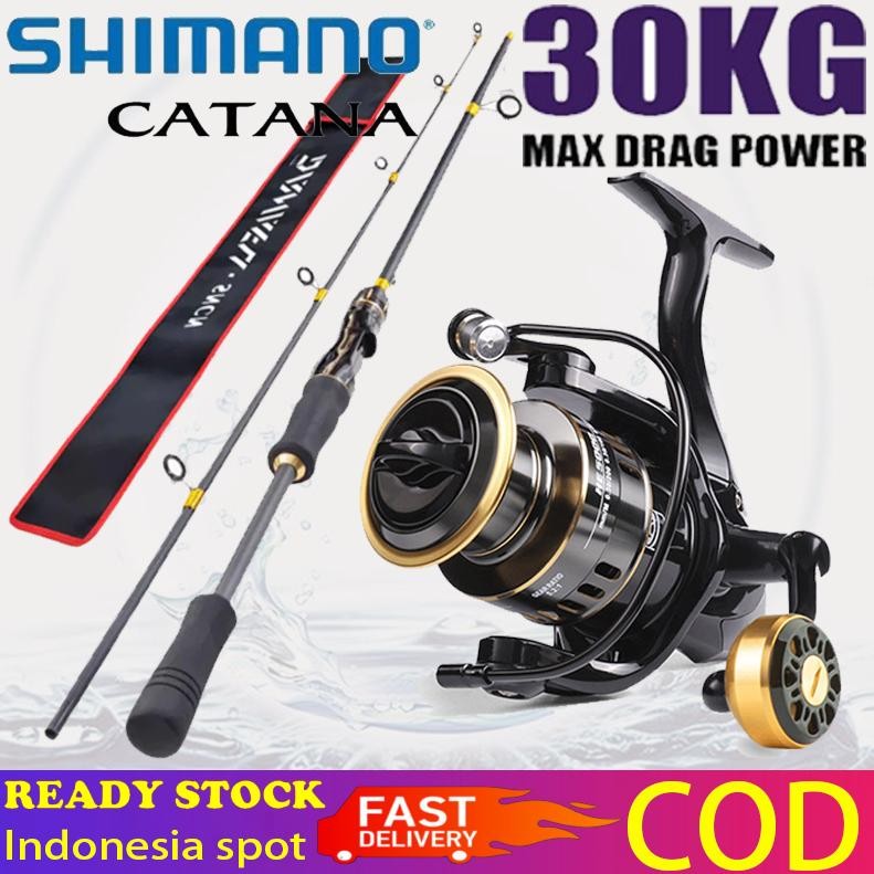 terlaris shimano joran pancing set 165cm-270cm 6-12lb reel 1000-7000 joran ul carbon pancingan set l