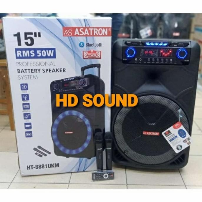 SALON /SPEAKER PORTABLE WIRELESS ASATRON HT-8881 UKM 15Inch