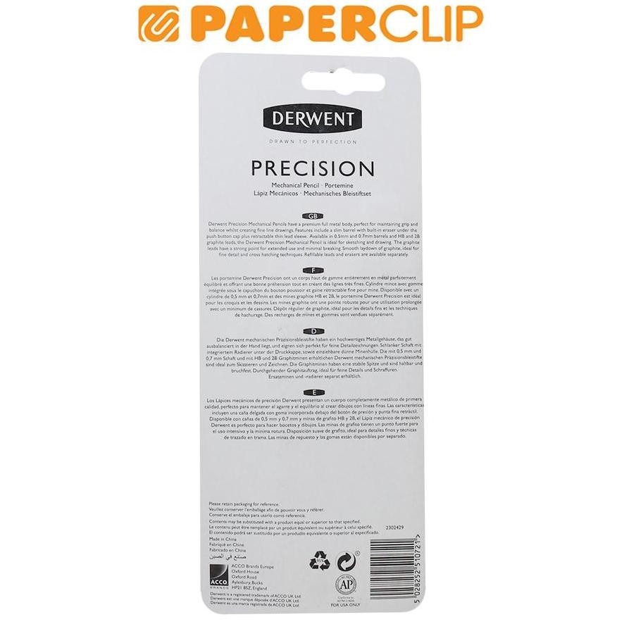 

PENSIL MEKANIK DERWENT PRECISION + REFILL HB 07 2302429DW murah