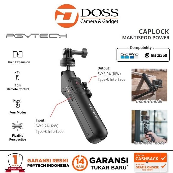 PGYTECH CapLock MantisPod Power GoPro Go Pro Edition & Insta360 Insta 360 Edition