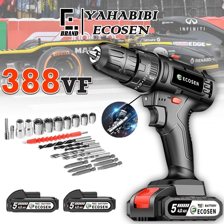 ready  YAHABIBI 388VF Mesin Bor Baterai Tangan Cordless Drill Batterydrill Cordless Electric Drill