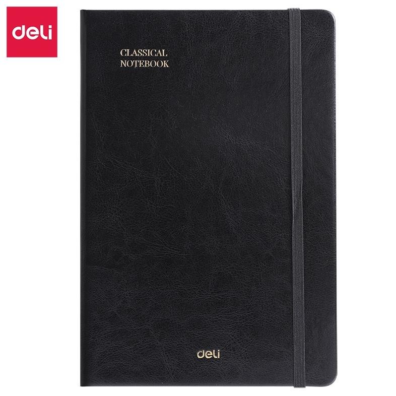 

Deli Leather Cover Notebook / Buku Catatan / Agenda Sampul Kulit A5 80 96 Lembar 70GSM Hard Cover EN111L EN12XL EN132L murah