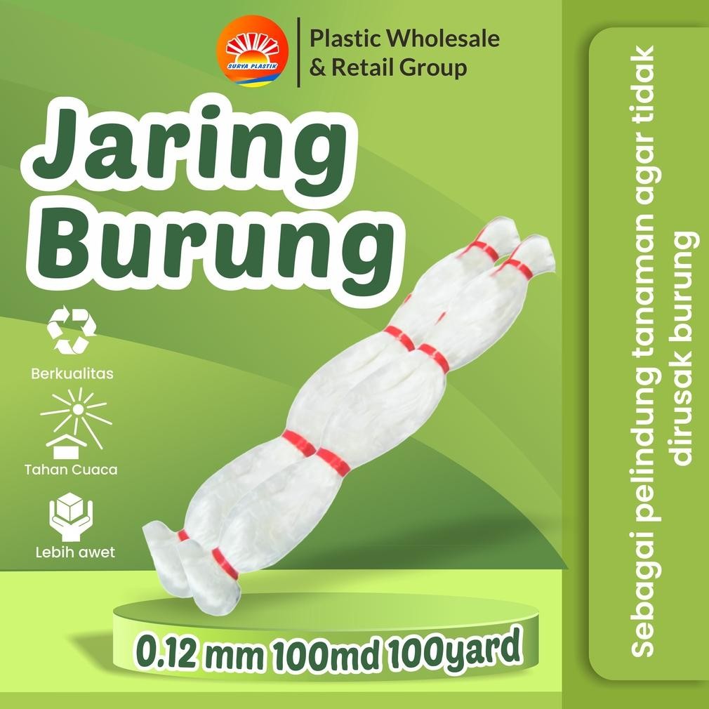 Jaring Burung 0.12 100Md 100 Yard - Jaring Pelindung Padi Spaylater 0%