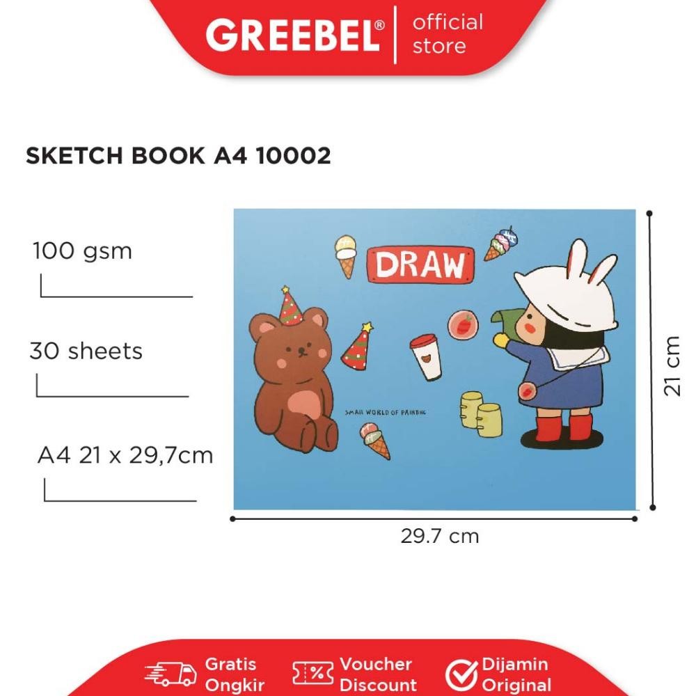 

baru !!! GREEBEL Buku Gambar Sketch Book A4 30 Lembar (10002) Buku Sketsa Drawing Book