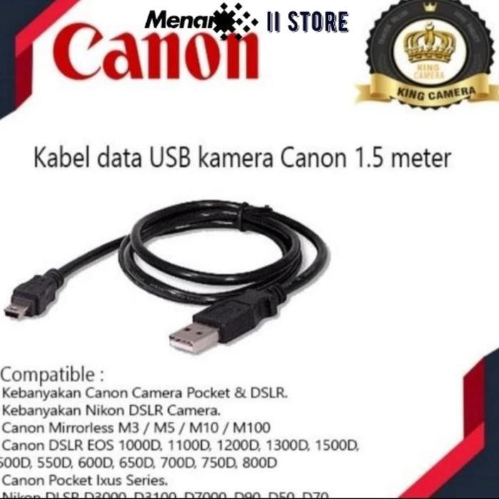 PROMO KABEL DATA USB KAMERA DSLR CANON EOS 1100D,1200D,1300D,1500D ORIGINAL CANON