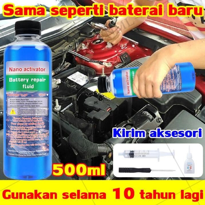 Premium 500ml Cairan Elektrolit Aki Kering Motor Mobil Cairan Perbaikan Aki Cairan Elektrolit Aki Ke