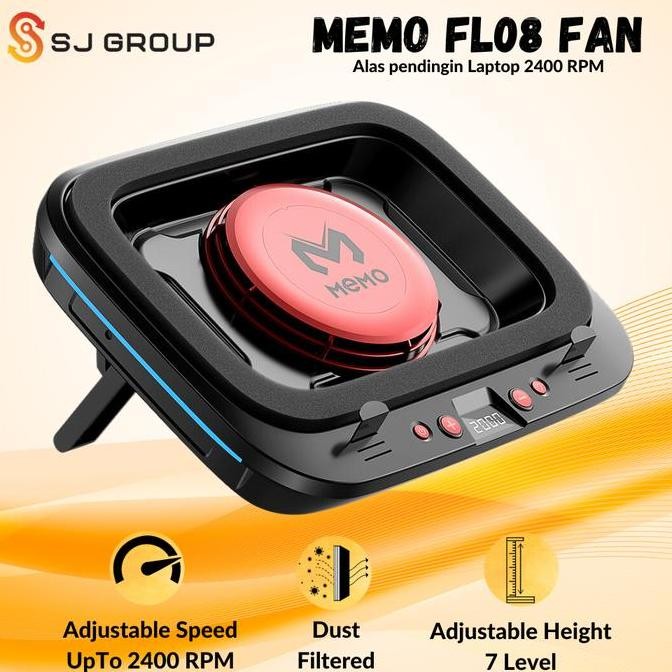 Memo Fl08 Laptop Cooling Fan 2400Rpm Turbo Compressed Air Cooler Rgb New Stok