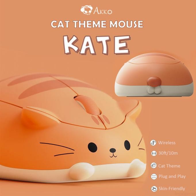 Akko Cat Theme Mouse Kate - Wireless Mouse New Stok