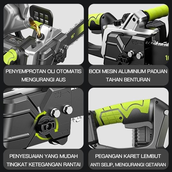 CodZper Cordless Chainsaw Gergaji Mesin Lithium Gergaji Rantai Elektrik Portable Genggam Lithium Zp0