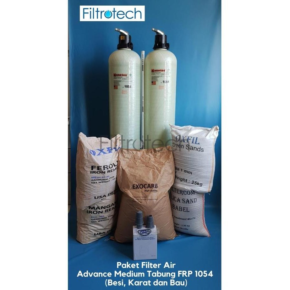 Promo Paket Filter Tabung Advance Medium Frp 1054 (Air Besi,Karat Dan Bau)