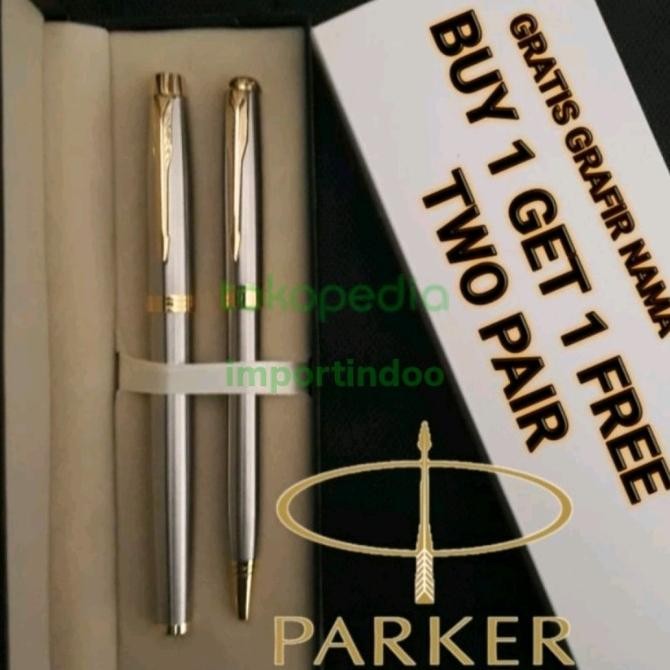 

TERLARIS - pulpen mewah parker couple ballpoint&rollerball gratis grafir nama