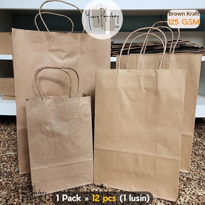 

Paling Laris Paper Bag/Tas Kertas Paperbag Polos Kraft Coklat Xs | S 125Gsm