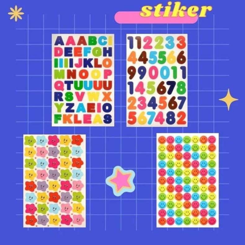 

Bisa Cod Stiker Kc2 - Sticker Angka Huruf Bintang Senyum Smile