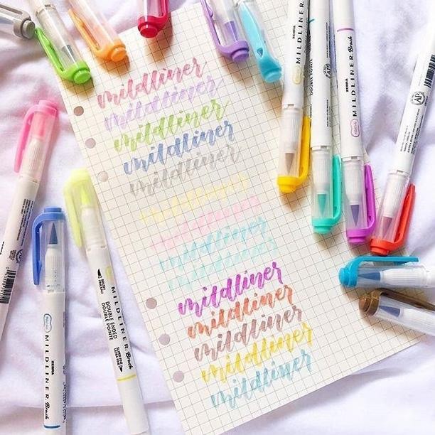 

Um57 gd-8 NEW Zebra Mildliner Brush Pen Pastel Marker Double Ended Highlighter Pastel Lucu Unik Murah Murah Hemat